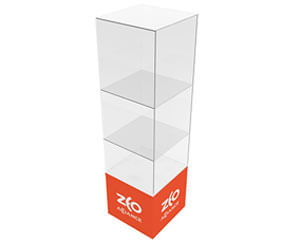 trade show glass display towers