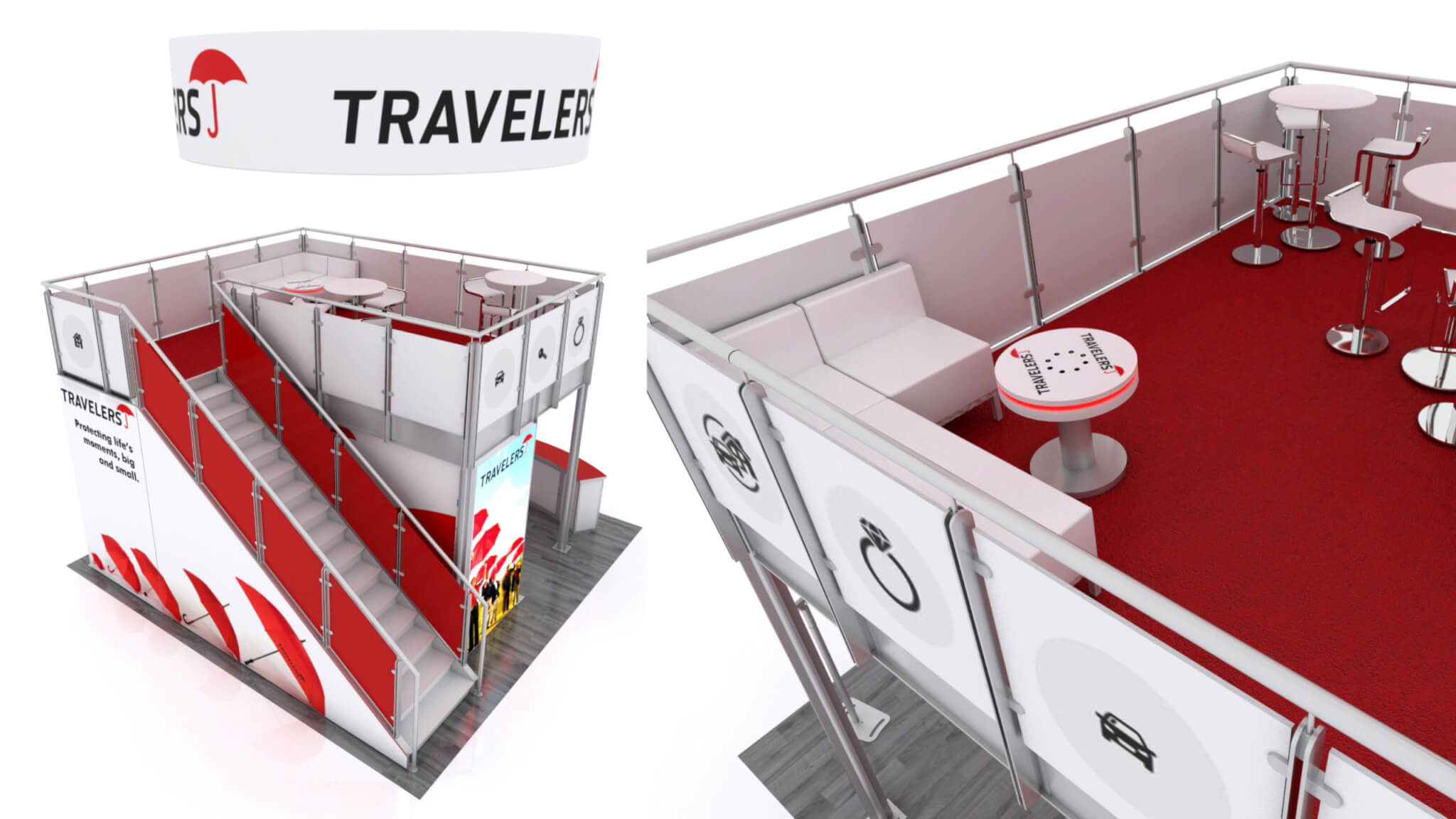 Larger Island Booth Space VS Smaller Island Booths with Double Decks